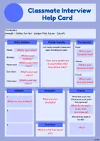 Vorschau - Arbeitsblätter - Classmate Interview - Interviewbogen editierbar - Seite 1