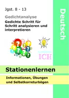 Vorschau - Stundenentwürfe - Gedichtinterpretation - Lernzirkel - Lyrik - Gedichte interpretieren - Selbstlernmaterial, Stationenlernen - Seite 1