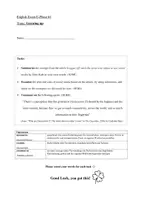 Vorschau - Klassenarbeiten - Englischklausur - Growing Up: Quitting Social Media - Deckblatt