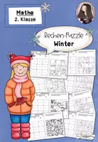 Vorschau - Arbeitsblätter - Rechenpuzzles Winter ZR 100 Addition & Subtraktion (Klasse 2) Mathematik - Deckblatt