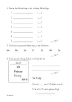 Vorschau - Test - Lernzielkontrolle Thema Kalender Klasse 2 - Seite 3