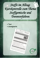 Vorschau - Test - Test: Stoffgemische und Stofftrennung, veränderbar - Deckblatt
