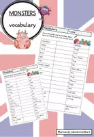 Vorschau - Arbeitsblätter - Monsters: colours and body parts - vocabulary / Vokabellisten - Deckblatt