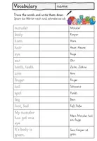 Vorschau - Arbeitsblätter - Monsters: colours and body parts - vocabulary / Vokabellisten - Seite 1