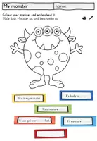 Vorschau - Arbeitsblätter - Monsters: colours and body parts - worksheets/Arbeitsblätter "My monster" - Seite 3