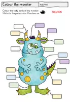 Vorschau - Arbeitsblätter - Monsters: colours and body parts - worksheets/Arbeitsblätter "Colour the monster" - Seite 2