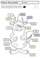 Vorschau - Arbeitsblätter - Monsters: colours and body parts - worksheets/Arbeitsblätter "Colour the monster" - Seite 3