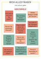 Vista previa - Hojas de trabajo - 12 interessante Fragen zum Thema Videospiele / 12 preguntas interesantes sobre videojuegos - Portada