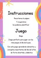 Vista previa - Juegos / Gamificación - Bingo del día de la Paz - página 1
