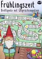 Vorschau - Spiele - Frühling / Frühlingszeit Brettspiel mit Gesprächsanlässen / Spiel - Deckblatt