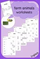 Vorschau - Arbeitsblätter - farm animals - worksheets - Deckblatt