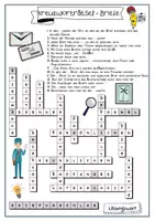 Vorschau - Arbeitsblätter - Kreuzworträtsel Briefe schreiben (Klasse 5/6) Rätsel Quiz - Deckblatt