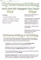 Vorschau - Merkblätter - Cybermobbing und was man dagegen tun kann - Merkeintrag Ethik 9. Klasse - Deckblatt