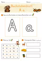 Vorschau - Arbeitsblätter - Übungen zum Buchstaben A - Buchstabenblatt - Seite 1