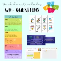 Vista previa - Hojas de trabajo - PACK Wh-questions. PREGUNTAS EN INGLÉS. Interview - Portada