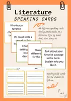 Vorschau - Aufgabenkarten - Working with Literature: Speaking cards for every book! - Deckblatt