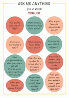 Aperçu - Feuilles d'exercices - Ask me anything: 12 interesting questions about School / Demandez-moi n'importe quoi : 12 questions intéressantes sur l'école - Page de couverture