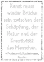 Vorschau - Unterrichtsreihen - Friedensreich Hundertwasser - Künstler Zitat zum kreativen Ausmalen/Gestalten inkl. Reflexion Kunst Grundschule Kunstunterricht Malen Maler - Seite 2