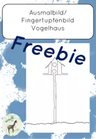 Vorschau - Mal- und Bastelvorlagen - Freebie Winter Vogelhaus Ausmalbild/Fertigmalbild - Deckblatt