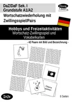Vorschau - Spiele - DaZ/DaF Wortschatzübung Paare finden - Hobbys - Zwillingsspiel, Matching Pairs - Deckblatt