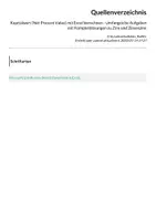 Vorschau - Stundenentwürfe - Kapitalwert (Net Present Value) mit Excel berechnen - Umfangeiche Aufgaben mit Komplettlösungen zu Zins und Zinseszins - Seite 2