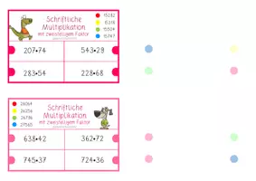 Vorschau - Stationenlernen - Klammerkarten Schriftliche Multiplikation (2-stelliger Faktor) - Seite 2