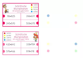 Vorschau - Stationenlernen - Klammerkarten Schriftliche Multiplikation (3-stelliger Faktor) - Seite 2