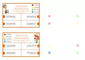Vorschau - Stationenlernen - Klammerkarten Schriftliche Multiplikation (3-stelliger Faktor) - Seite 3