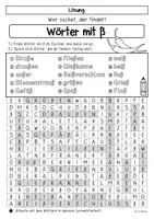 Vorschau - Arbeitsblätter - Wörter mit scharfem s (ß, Merkwörter) - Seite 2