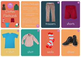 Vista previa - Tarjetas / Manipulativos - Clothes Vocabulary Flashcards for ESL - página 2