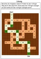 Vorschau - Arbeitsblätter - Das Mathelabyrinth für Klasse 2 - Labyrinth zum Berechnen - Seite 3