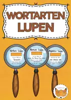 Vorschau - Merkblätter - Wortarten Lupen - Deckblatt