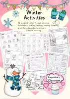 Aperçu - Feuilles d'exercices - Anglais - Feuilles d'exercices sur le thème de l'Hiver (Winter)- worksheets English - Page de couverture