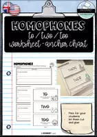 Vorschau - Arbeitsblätter - Anchor Charts - Homophones "two/to/too - Deckblatt