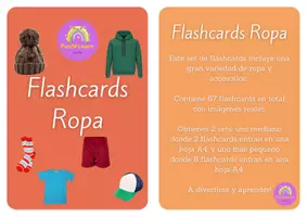 Aperçu - Jeux - Flashcards avec du vocabulaire sur les vêtements en ESPAGNOL - Flashcards con vocabulario sobre Ropa - Page 2