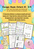 Vorschau - Arbeitsblätter - Escape-Room Ostern 9 Deutsch-Rätsel Klasse 3/4 + Zusatz - Deckblatt