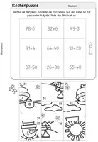 Vorschau - Arbeitsblätter - Winter Rechenpuzzles Klasse 2 | Mathe Zahlenraum 100 - Seite 3
