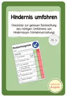 Vorschau - Arbeitsblätter - Checkliste - Hindernisse richtig umfahren (Verkehrserziehung) - Deckblatt