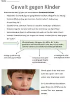Vorschau - Arbeitsblätter - Gewalt gegen Kinder - Übersicht, Formen und Langzeitfolgen - Ethik 9. Klasse - Deckblatt