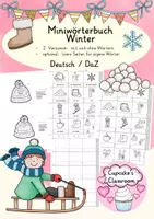 Vista previa - Unidades / Secuencias / Situaciones de Aprendizaje - Aléman - invierno - diccionario de imágenes - Winter - Picture dictionary - Deutsch - accordion book - Portada