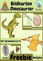 Vorschau - Bildkarten - Freebie Bildkarten Dinosaurier (für DaZ und Grundschule) - Deckblatt