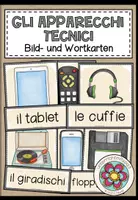 Vorschau - Bildkarten - GLI APPARECCHI TECNICI (technische Geräte) - Bild- und Wortkarten (Italienisch) - Deckblatt