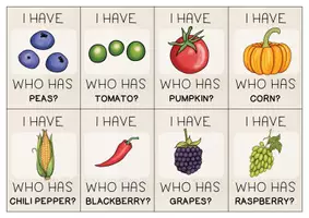 Aperçu - Jeux - Fruits and Vegetables I HAVE...WHO HAS? GAME - Page 3