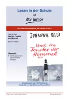 Vorschau - Stundenentwürfe - Unterrichtsmaterial zu ›Und im Fenster der Himmel‹ von Johanna Reiss - Deckblatt