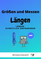 Vorschau - Arbeitsblätter - Längen schriftlich subtrahieren - Deckblatt