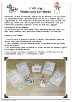 Vorschau - Arbeitsblätter - Winter Lerntheke Klasse 2 Aufgabenheft Mathe Deutsch Stationsarbeit - Seite 1