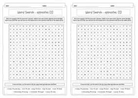 Vorschau - Arbeitsblätter - Word Search - Opposites (1) - Seite 3