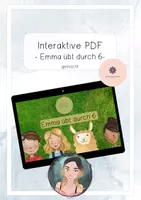 Vorschau - Stationenlernen - Emma übt durch 6 - gemischte Aufgaben - interaktive PDF - 1 mal 1 - Deckblatt