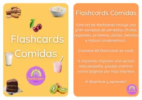 Aperçu - Jeux - Flashcards avec du vocabulaire sur la nourriture en ESPAGNOL - Flashcards con vocabulario sobre Comida - Page 1
