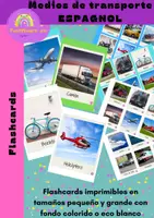 Aperçu - Jeux - Flashcards avec du vocabulaire sur les moyens de transport en ESPAGNOL - Flashcards con vocabulario sobre Medios de Transporte - Page de couverture
